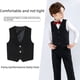 thumbnail image 2 of Chaleco de traje informal para niños, chaleco negro de estilo universitario para niños, ropa de clase, chaleco para niños pequeños, conjunto de Color sólido, 2 of 5