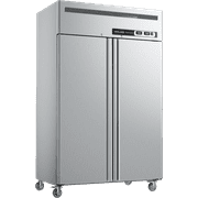 Coolake Commercial Refrigerator and Freezer Combo, 48" W Dual Temperature Zones, 36 Cu.ft 2 Door