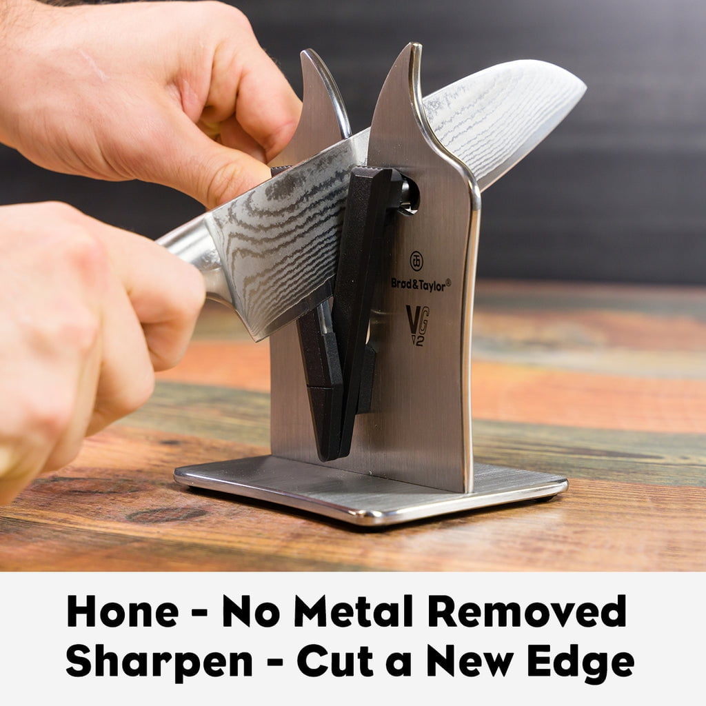 Professional Grade VG2 Knife Sharpener for Sharpening Both Serrated and Non-Serrated Knives