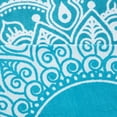 thumbnail image 3 of Lotus Cotton Round Beach Towel by Blue Nile Mills , Teal, 3 of 6