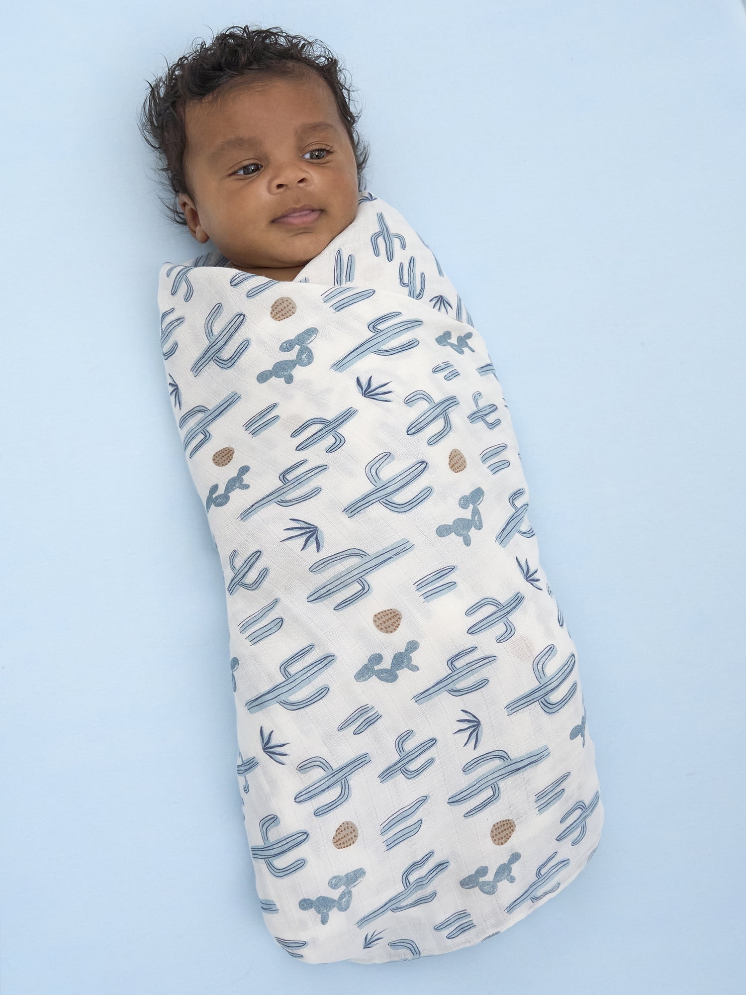 Modern Moments by Gerber Gender Neutral Ultra Soft Swaddle Blankets, 2-Pack, Cactus and Clay