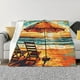 thumbnail image 1 of Balery Beach Umbrella Sunset Manta de Franela con Dibujo, Lujo Ultra Suave y Cálido, Antipelusa y Resistente a las Arrugas para Cama, Sofá, Camping -80"x60", 1 of 6