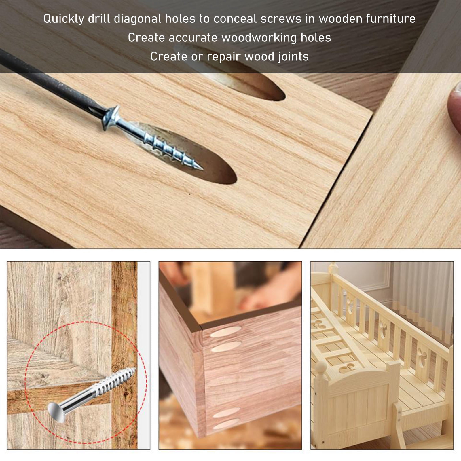 Yajisi Mini Pocket Hole Jig Kit – Aluminum Alloy Dowel System for Accurate Woodworking, Corner & Flush Joints