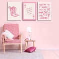 thumbnail image 3 of Fashion Pink Bow Wall Art Coquette Preppy Wall Decor Pink Cowboy Boots Painting Picture Lucky Girl Poker Canvas Poster Prints for Girls Dormitory College Apartment Home Decor, 3 of 6
