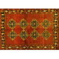 thumbnail image 1 of Ahgly Company Machine Washable Indoor Rectangle Abstract Yellow Contemporary Area Rugs, 5' x 7', 1 of 4
