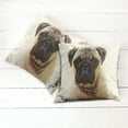 thumbnail image 6 of Ambesonne Pug Throw Pillow Cover 2 Pack, Pure Bred Dog Photograph, 16", Pale Brown Black, 6 of 7