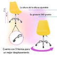 thumbnail image 3 of Set De 2 Sillas De Oficina Color Amarillo Komfort Estilo Eames Con Ruedas, 3 of 5