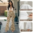 thumbnail image 6 of Xoenoiee Flare Leggings for Women High Waisted Flared Yoga Pants Butt Lift Stretch Workout Pants Gym Leggings Bell Bottom Pants for Women Tummy Control, 2XL, Brown Paw Beige Leopard Print, 6 of 6