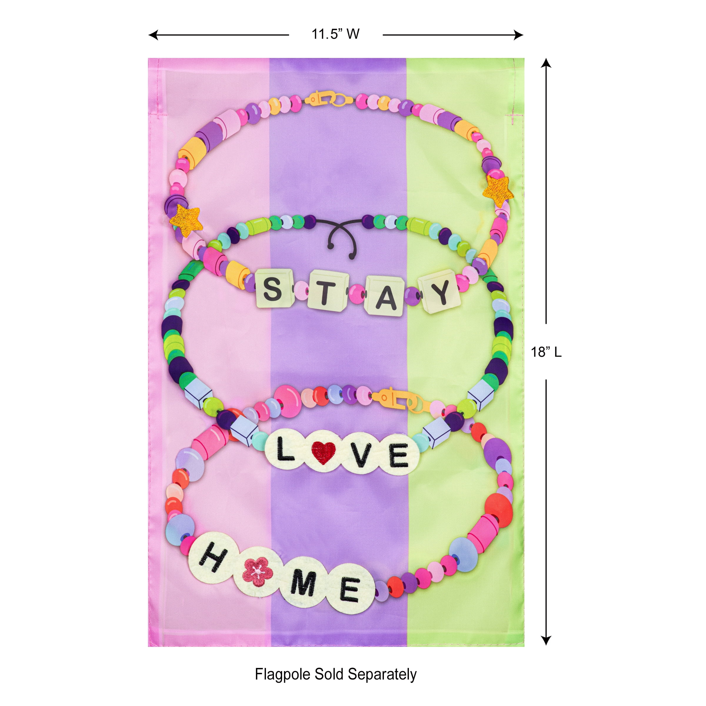 Meadow Creek 11.5" x 18" Spring Friendship Bracelet Outdoor Yard Flag