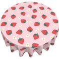 thumbnail image 6 of Strawberry Table Cloth Round Table Cover Wrinkle Resistant Waterproof Tablecloth 60 Inch Washable for Kitchen Party Picnic Fruit, 6 of 6