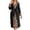 A-Black589, variant on Women’s Warm Leopard-Print Trimmed Long Robe Soft Relaxed-Fit Casual Bedtime Sleepwear