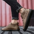 thumbnail image 4 of AnuirheiH Men's Shoes High-top Boots Outdoor Men's Casual Solid Color Shoes Slim Leather Shoes, 4 of 8