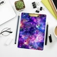 thumbnail image 7 of FMSHPON Galaxy Purple Starry Sky Clipboard Hardboard Wood Nursing Clip Board and Pull for Standard A4 Letter 13x9 inches, 7 of 7