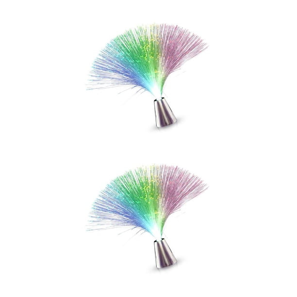 Ounissouiy Romantic Fiber Optic Light Babysbreath Color Garden Battery Star Sky DIY Accessories Party Powered Patio Night-light Changing 8x8x33.5cm 2piezas