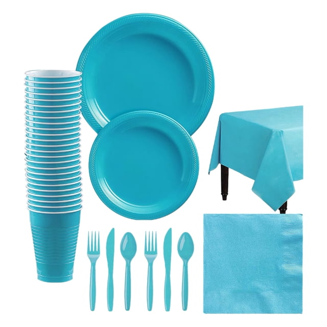 Amdohai Disposable Tableware Set for 20 Guests Disposable Paper Birthday Dinnerware Plastic