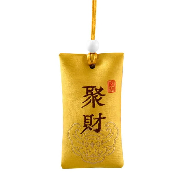 1 Pce Pochette de Sel Spirituel avec Sachet, Pochette de Sel Spirituel Bouddhiste Collier, Talisman Classique Pochette de Sel Spirituel de Chine (Richesse Saine) J8E8