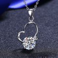 thumbnail image 4 of 2 Carat Moissanite Love Heart Pendant Necklace Women Men 925 Sterling Silver, 4 of 9