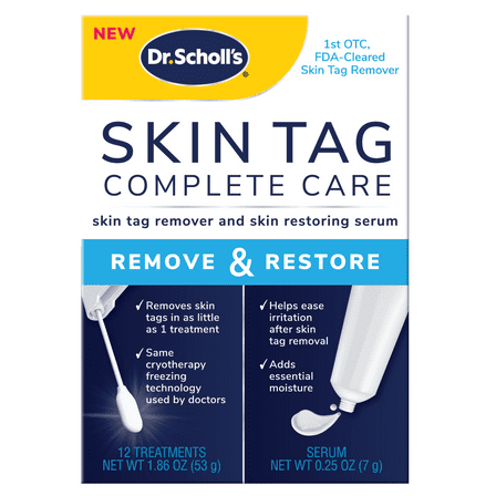 Dr. Scholl's Skin Tag Complete Care Skin Tag Remover and Skin Restoring Serum, Dimethyl Ether, 1ct