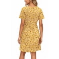 thumbnail image 5 of UVN Summer Dresses for Women Boho Floral Print Midi Dresses Casual Short Sleeve U Neck Beach Sundress with Pockets, 5 of 9