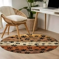 thumbnail image 5 of Burnt Orange Dog Paws 3ft Round Rug, Farmhouse Vintage Modern Brown Wood Non-Skid Rubber Backing Large Area Rugs - Living Room Bedroom Home Office, Indoor Floor Mat Carpets Washable Rug, 5 of 9