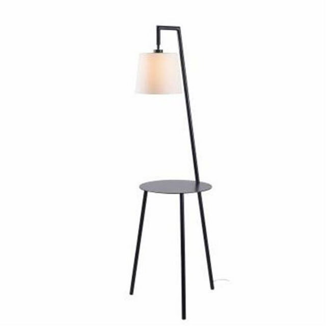 Kenroy Home 35343BLFAB Lampe de Sol Obsidienne avec Plateau, Tissu Bleu