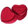 thumbnail image 3 of Heart-shape Jewelry Ring Box Portable Ring Box for Wedding Double Ring Gift Box, 3 of 8