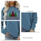 thumbnail image 4 of Camisas de Navidad para mujer, cuello redondo, patrón de árbol, fibra de poliéster suave, camiseta de manga larga para mujer, para fiesta, oficina, 4 of 5