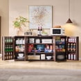 thumbnail image 4 of SinCiDo 66"W Curved Kitchen Sideboard Cabinet, Modern Buffet Storage Cabinet with 4 Doors and Adjustable Shleves for Kitchen, Dining Room, 4 of 7