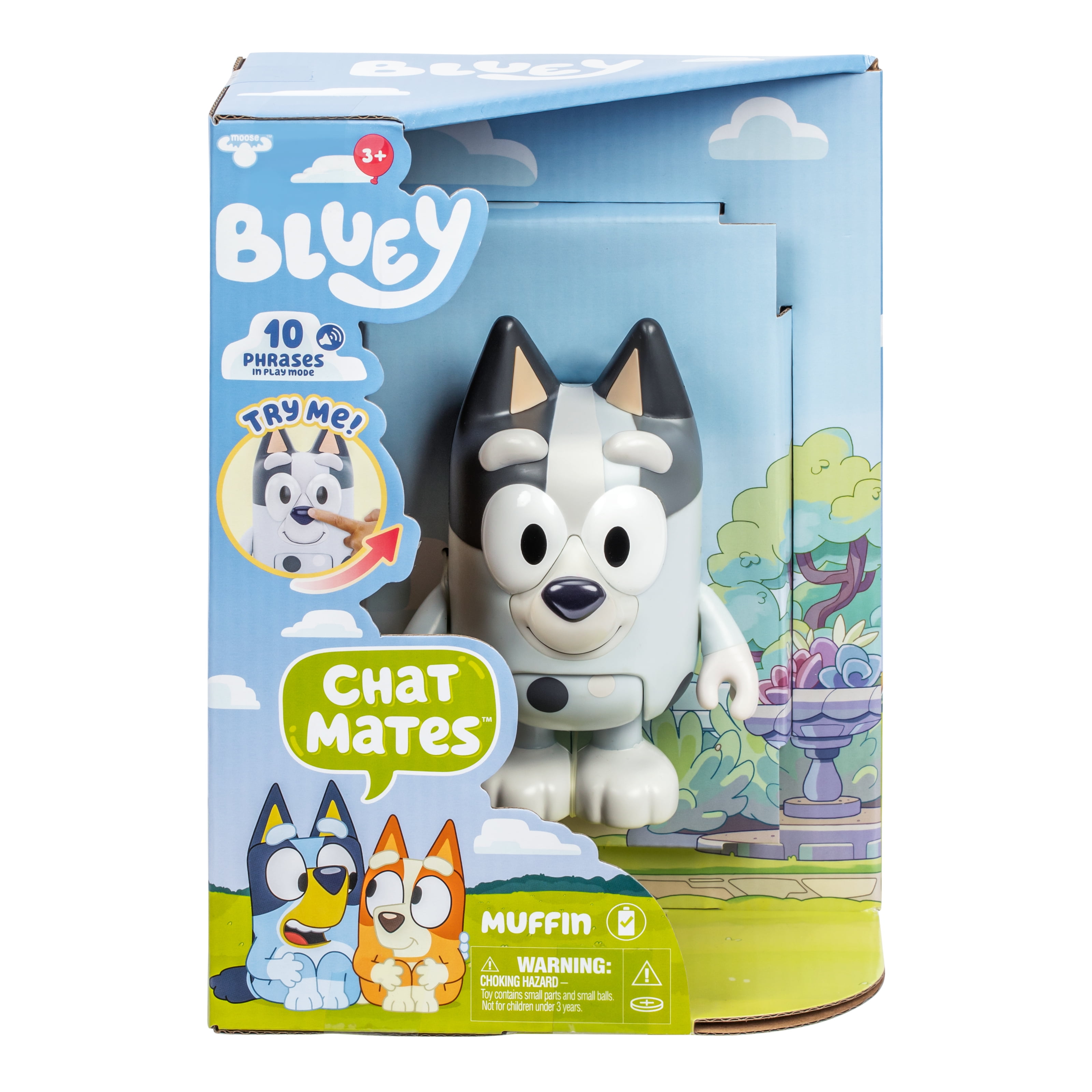 Bluey Muffin Chat Mate with 10 Phrases from the Show, Stands 5.5 in Tall, Ages 3+ Walmart Exclusive
