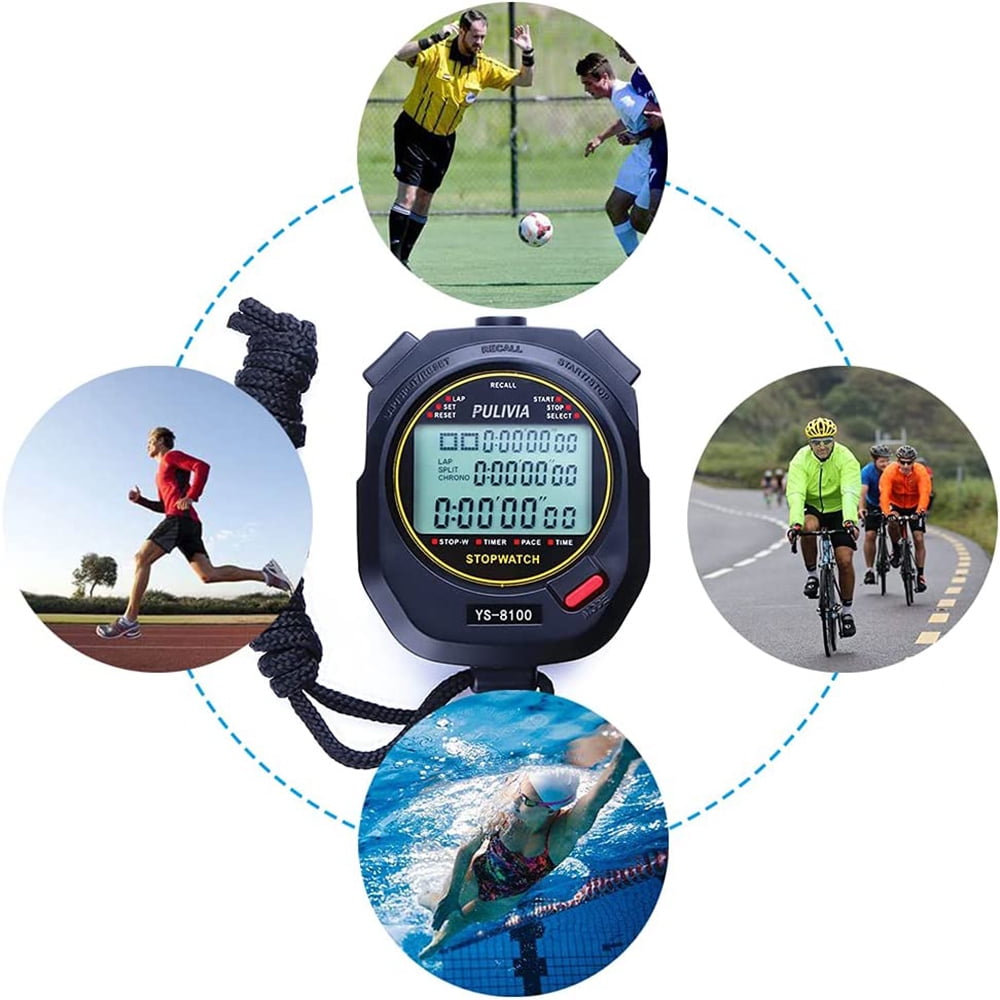 PULIVIA Chronomètre Sportif Avec Silencieux Et Bouton Marche