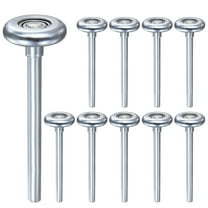 10 Pack 1.8" Zinc-Plated Steel Garage Door Rollers, 4.72" Long Stem, Silver