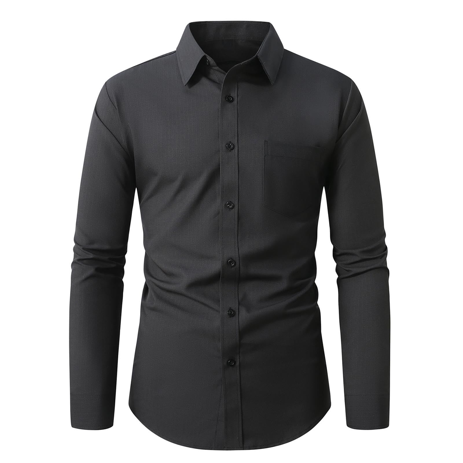 black long sleeve dress shirt walmart Mens Dress Shirts in Mens Dress Shirts | Black