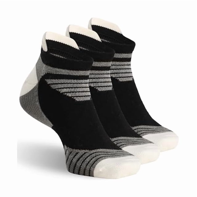 Chenchen 90% Merino Wool Sport Socks, Unisex Athletic Ankle Socks for Running, Hiking & Cycling,3-Pack
