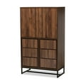 thumbnail image 2 of Baxton Studio Neil Modern and Contemporary Walnut Brown Finished Wood and Black Finished Metal Multipurpose Storage Cabinet, 2 of 9