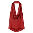 thumbnail image 5 of Xijirk Women Tank Top Draped Neck Sleeveless Slim Fit Camisole for Daily Casual Wear,RD2,L-2, 5 of 5