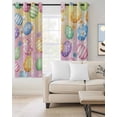 thumbnail image 2 of Easter Colorful Eggs Kitchen Curtains White Daisy Spring Flowers Cafe Short Curtains for Bathroom Blackout Window Curtain Grommet Small Window Treatment Tier Drapes for Bedroom Living Room 42"x45"x2, 2 of 9