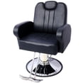 thumbnail image 2 of Olurrisa Commercial Grade Hydraulic Barber Chair - Heavy Duty PU Leather Salon Chair w/ Adjustable Height, 135° Reclining & Barber Cape, 360° Swivel Chrome Base for Barbershop/Spa (Black), 2 of 9