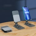 thumbnail image 3 of Adjustable Phone Mount Aluminum Mobile Phone Tablet Holder 360-degree Rotating Silicone Base Stable Support Foldable Phone Stand Phone Holder Stand, 3 of 8