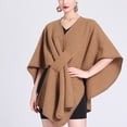 thumbnail image 1 of DPTALR Womens Comfort Solid Color Temperament Solid Color Woolen Cape Cape Jacket, 1 of 4