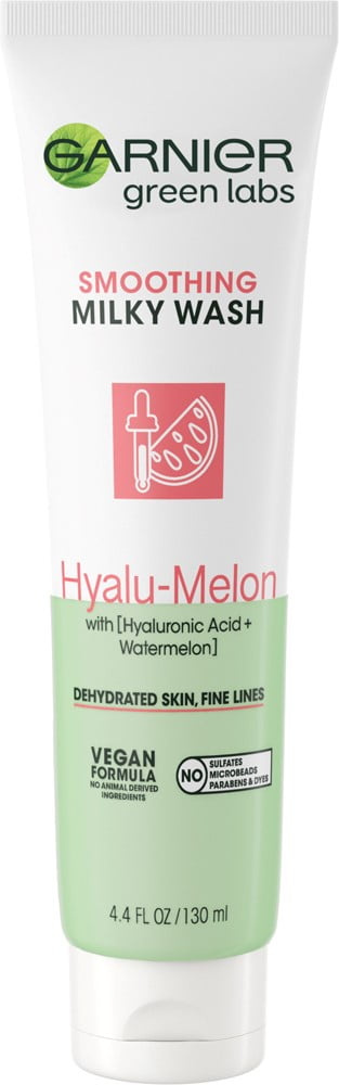 Garnier Green Labs Hyalu-Melon Smoothing Milky Washable Cleanser, , 4.4 fl. oz. (Pack of 2)