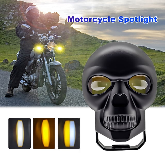 Faro LED de calavera para motocicleta lámpara de calavera de 160W con forma de calavera 6000K/3500K