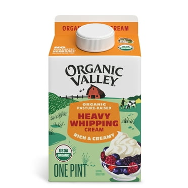 Organic Valley, Organic Heavy Whipping Cream, Refrigerated Pint, 16 fl oz