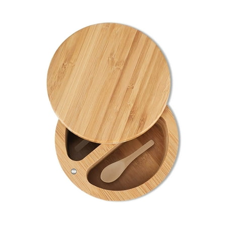 

Worallymy Spice Box 2 Compartments Seasoning Container Sugar Salt Pepper Jar with Spoons Portable Barbeque Home Gadget