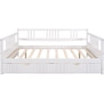 thumbnail image 5 of Wood Daybed with Rails Twin Bed Wooden Slats Support Modern Living Daybed (Full with Drawers, White), 5 of 8