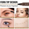 thumbnail image 3 of Eyebrow Pen, 4 Fork Tip Eyebrow for Natural Eyebrow, Hair Line, Beard Line, Waterproof & Sweat Resistant, Long-Lasting Makeup, 2 ml - Dark Brown, 3 of 10