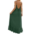 thumbnail image 6 of Kvture Low Back Dress for Women Backless Cami Dresses Summer Lounge Solid Color Sleeveless Long Sundresses with Back Tie Green, 6 of 9