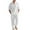 White, variant on Men's Solid Color Casual Fashion Linen Quarter Button Stand-Up Collar Long Sleeved Shirt Long Pants Beach Set Lightweight Sweatshirt Fall Clothes Two Piece Lounge Matching Set Men