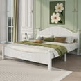 thumbnail image 6 of CASEMIOL King Size Bed Frame with Elegant Unique Headboard Footboard, Modern Wood Platform Bed Bedroom Furniture, No Box Spring Needed, Easy Assembly, Traditional Concise Style, White, 6 of 7