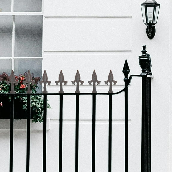 UPGRATOR 1Set Cast Iron European Design Fence Finials for Outdoor Space Decoration in Black