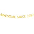 thumbnail image 1 of Awesome Since 1992 Banner preencordado Happy 32nd Birthday Banner dorado brillante 32 treinta y dos años decoraciones de fiesta de cumpleaños para hombres y mujeres, 1 of 5